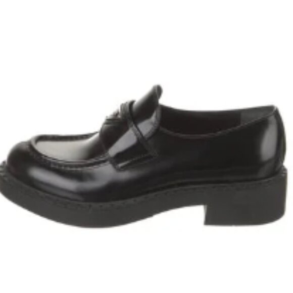 Prada Leather Triangle Logo Loafers - Picture 3 of 4